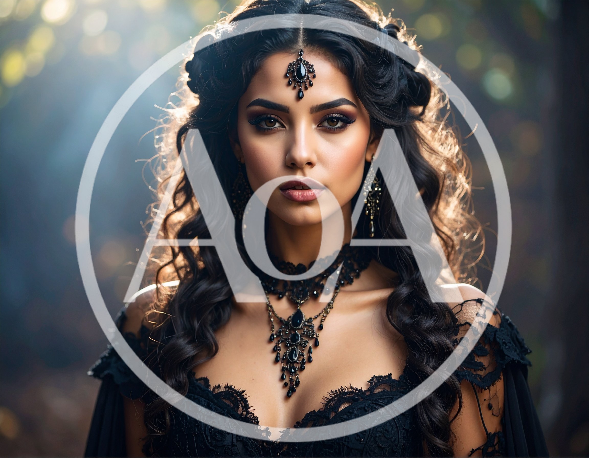 Portrait Of A Beautiful Woman In Gothic Attire