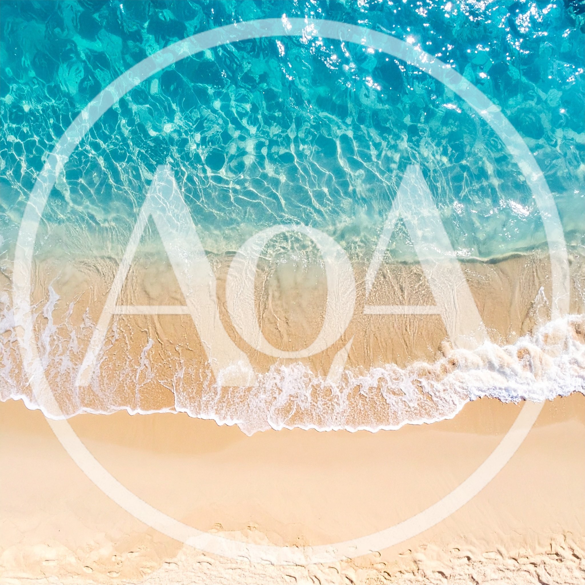 Aerial View Of Tropical Beach Shoreline With Waves