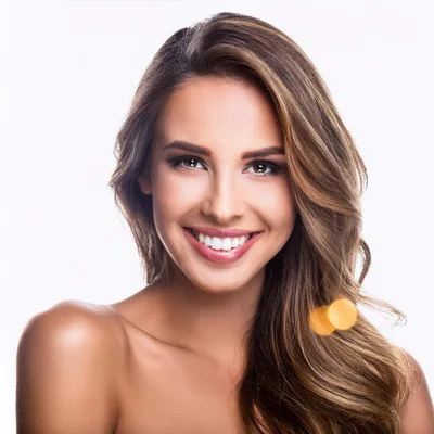 Portrait Of A Beautiful Smiling Woman With Long Hair