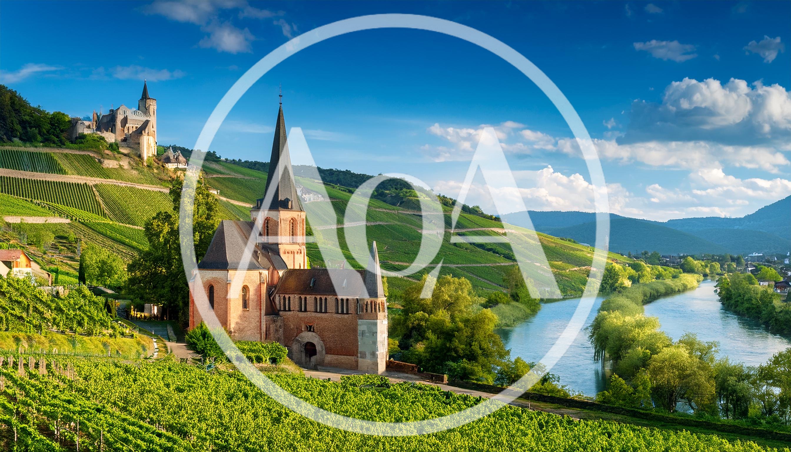 Historic Church Amidst Vineyards Along The Moselle River