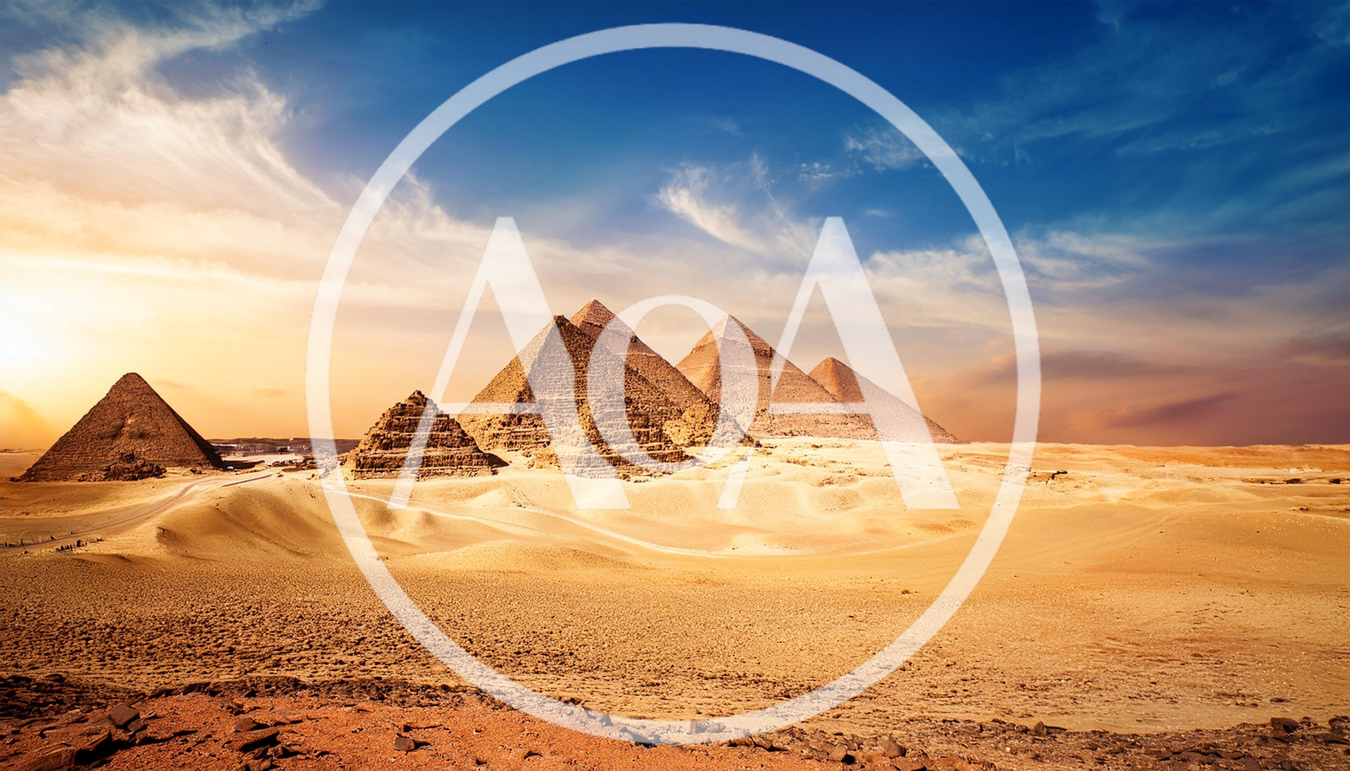 The Great Pyramids Of Giza At Sunset