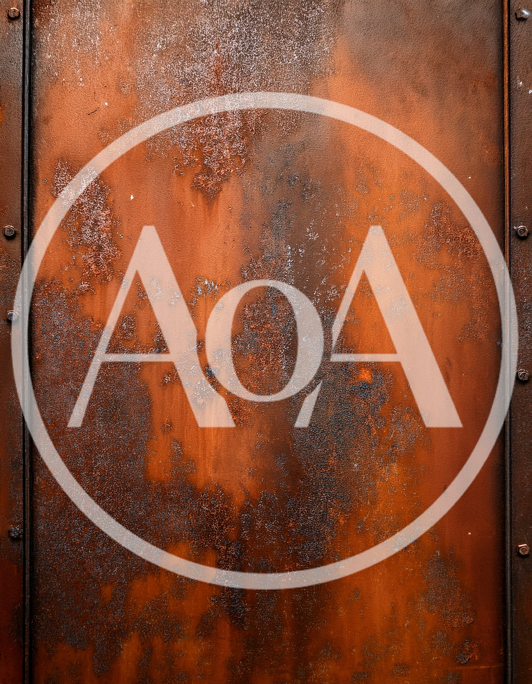 Weathered Rusty Metal Plate With Riveted Edges