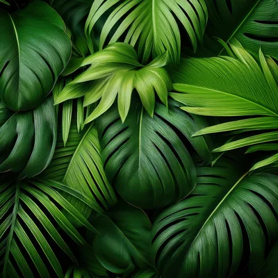 Lush Tropical Jungle Foliage Background