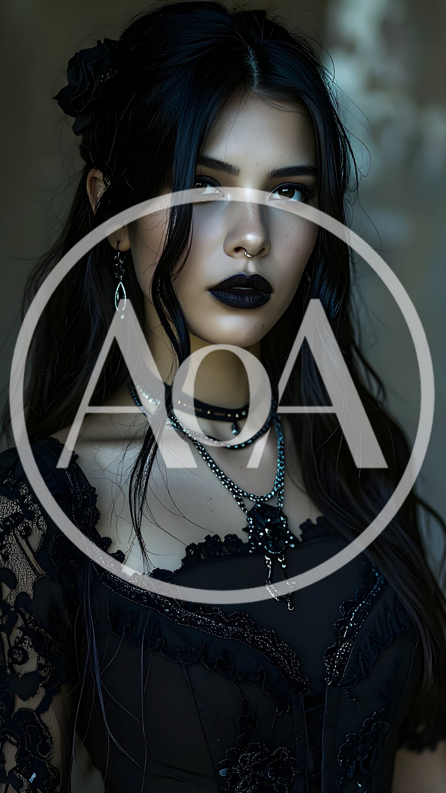 Portrait Of A Young Woman With Gothic Aesthetic