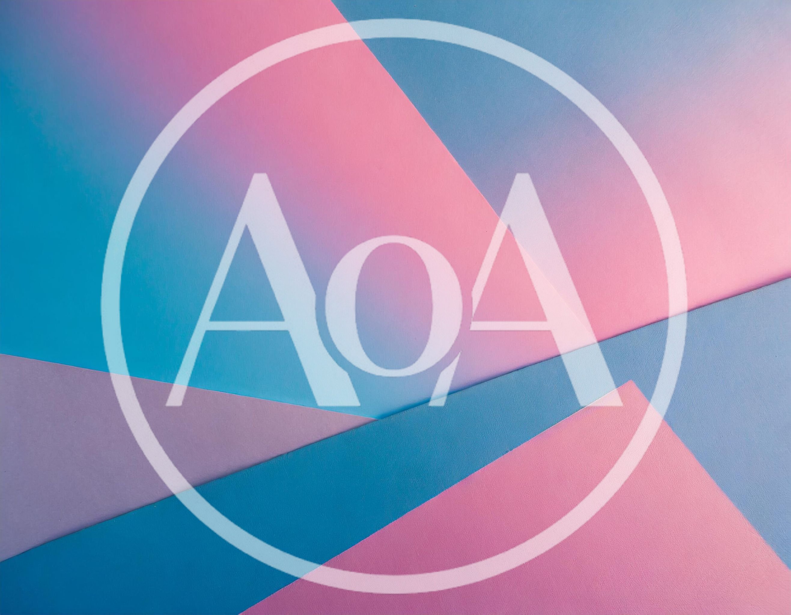 Abstract Geometric Background With Pink And Blue Paper Layers