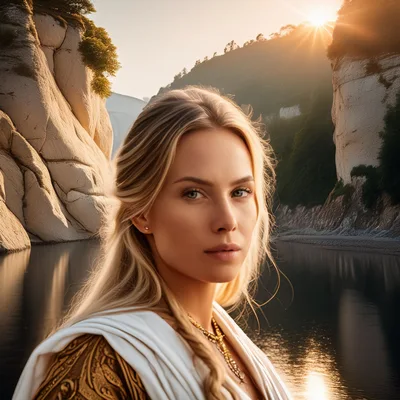 Portrait Of A Blonde Woman In Ancient Attire