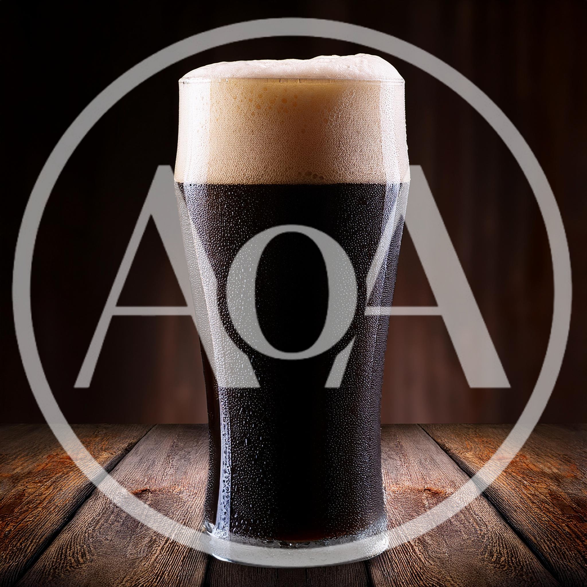 Cold Glass Of Dark Stout Beer On Wooden Table