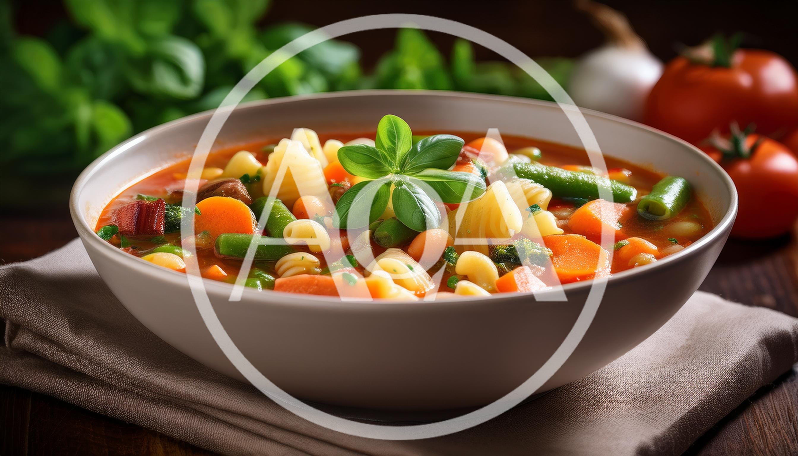Bowl Of Fresh Vegetable Minestrone Soup