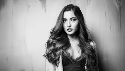 Portrait Of A Beautiful Young Woman With Long Hair