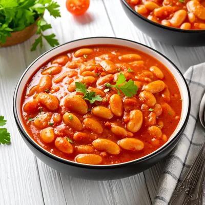 Bowl Of Traditional Tomato Baked Beans