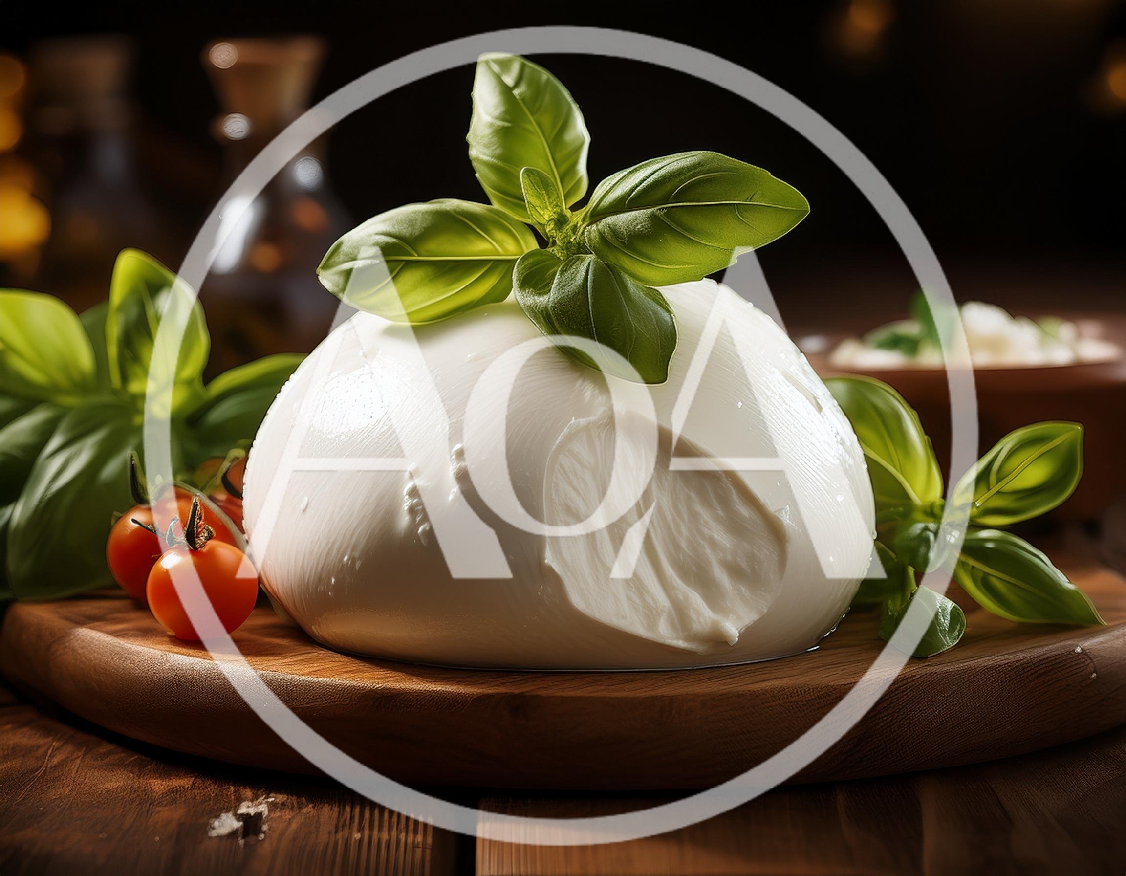 Fresh Burrata Cheese With Basil And Cherry Tomatoes