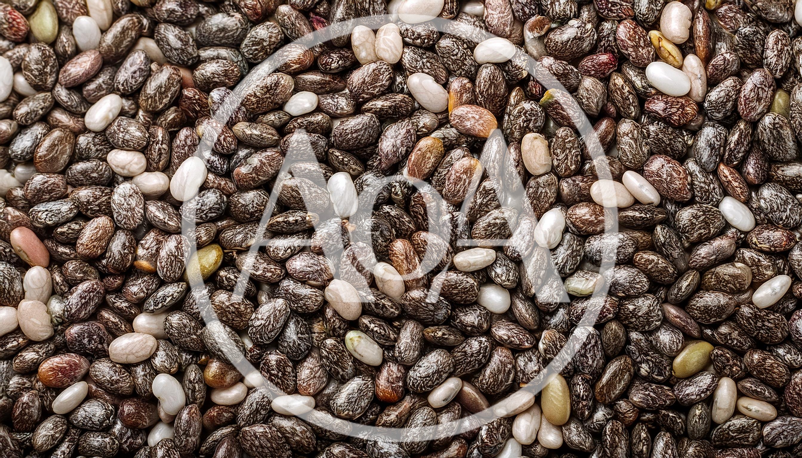 Macro Close Up Of Organic Chia Seeds