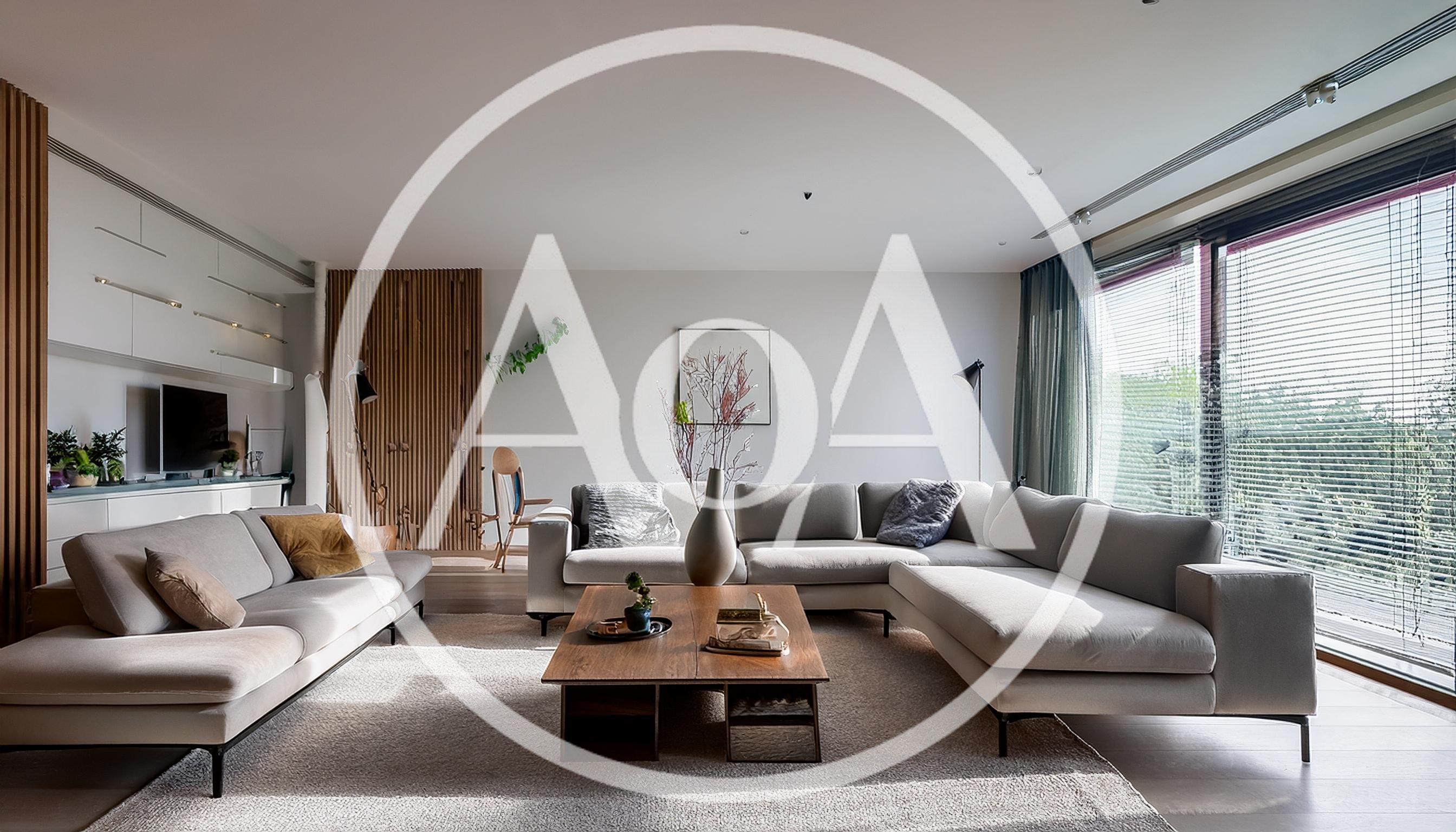 Modern Living Room Interior With Sectional Sofa