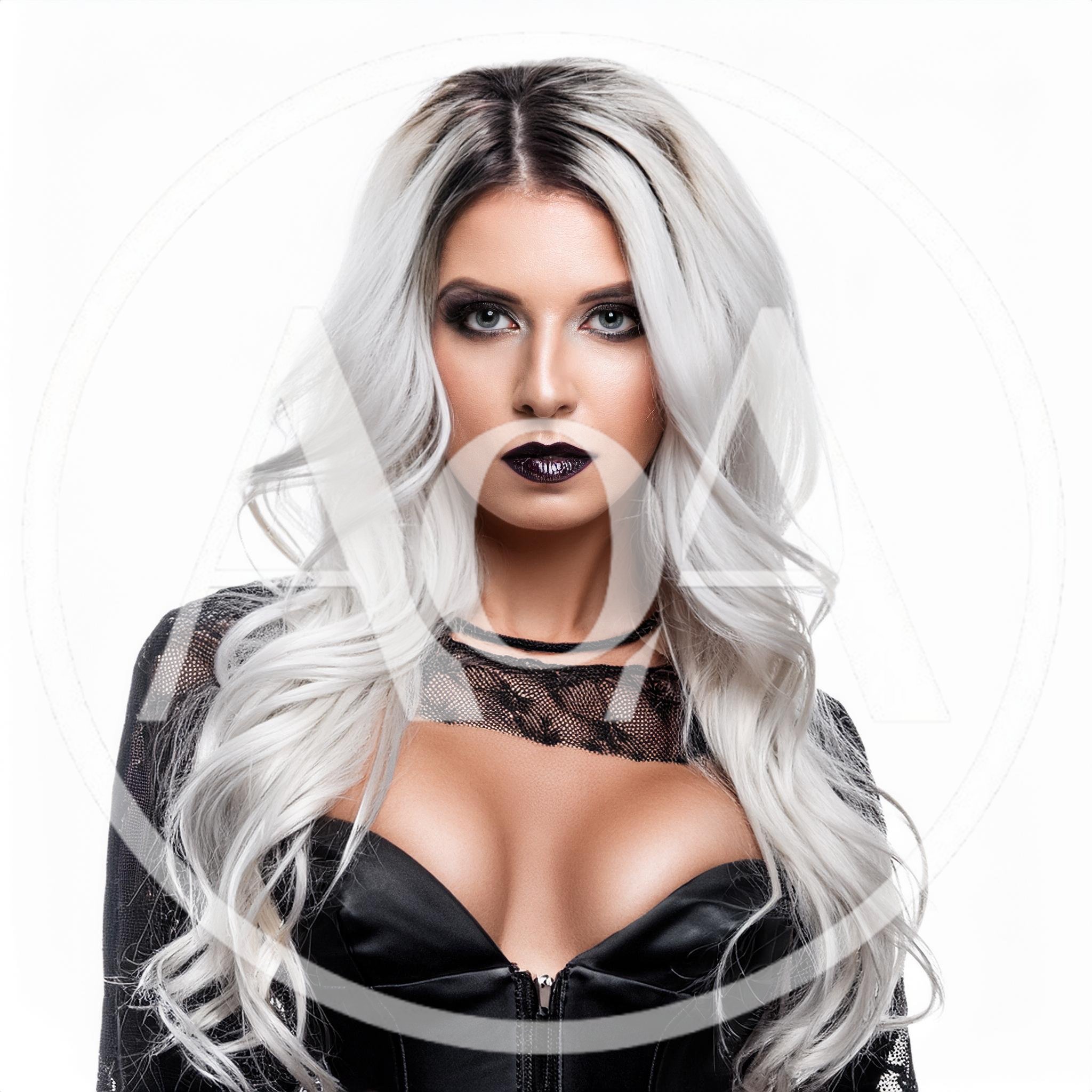Portrait Of A Woman With Platinum Blonde Hair