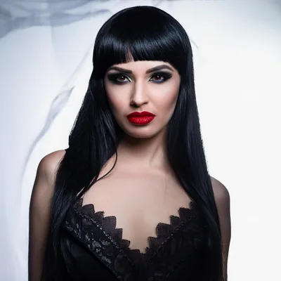 Portrait Of A Beautiful Woman With Black Hair