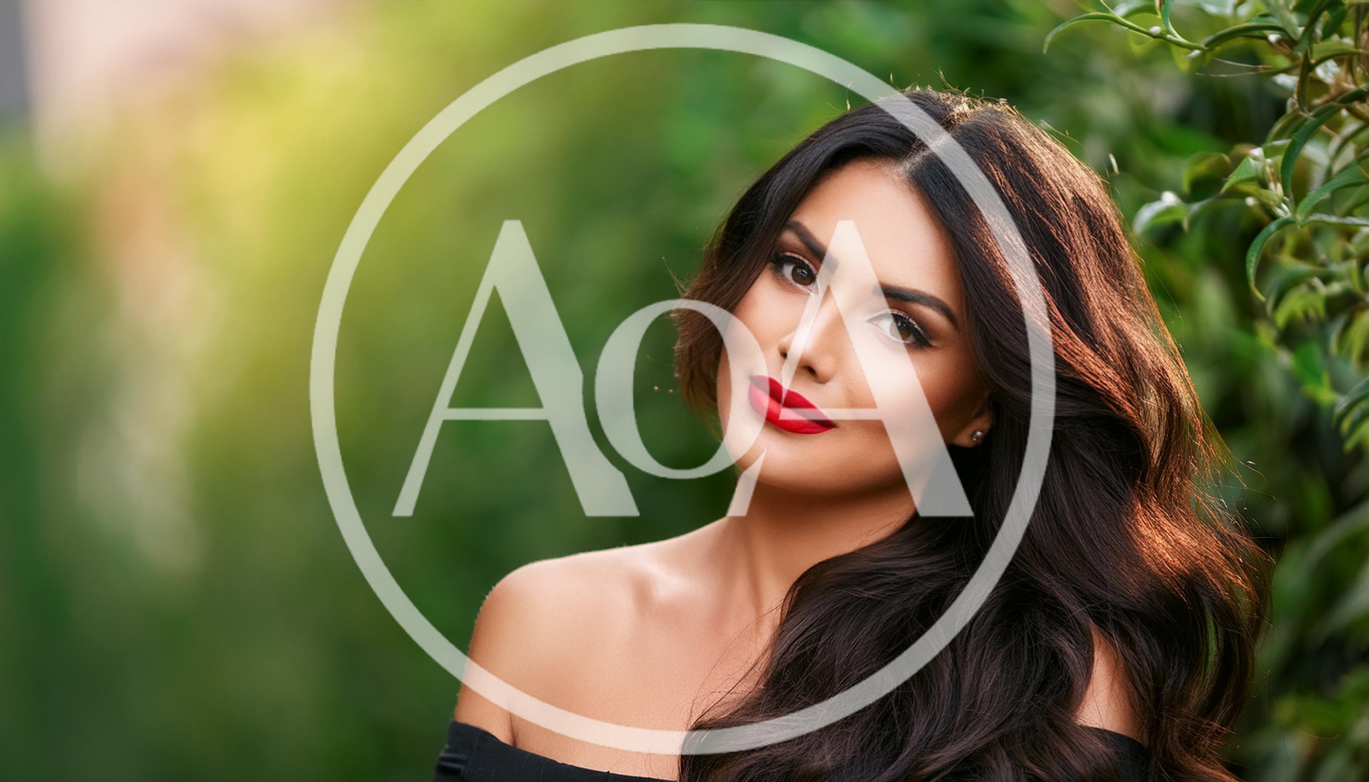 Portrait Of A Beautiful Woman With Red Lipstick