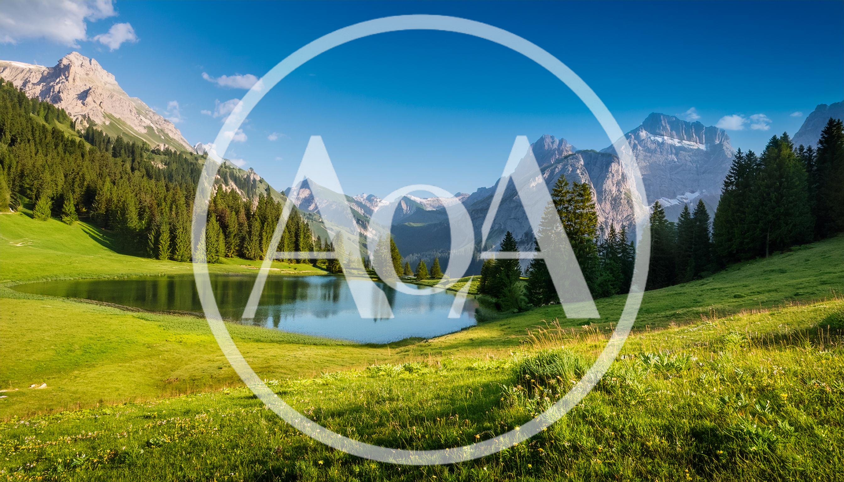 Scenic Alpine Lake Surrounded By Lush Green Mountains
