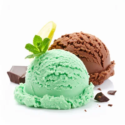 Mint and Chocolate Ice Cream Scoops