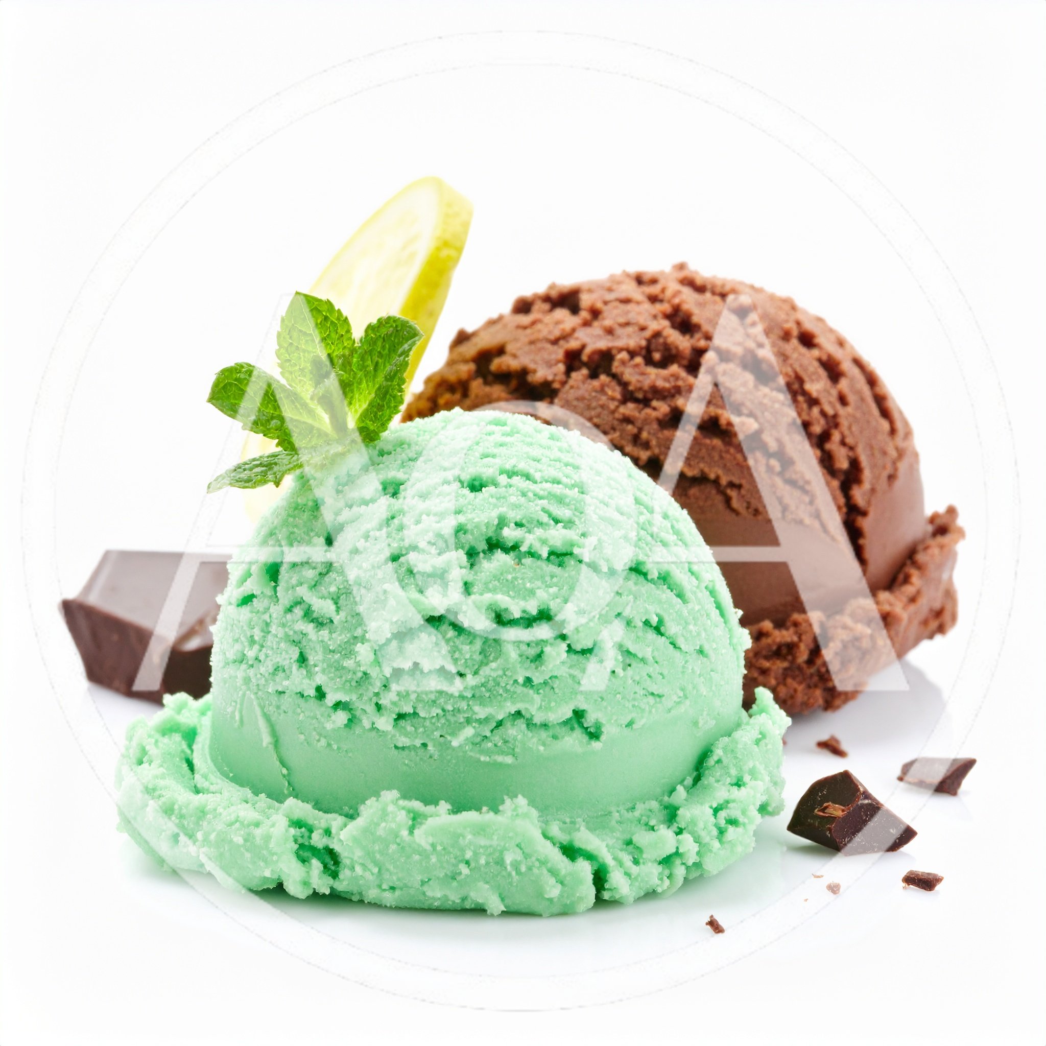Mint and Chocolate Ice Cream Scoops