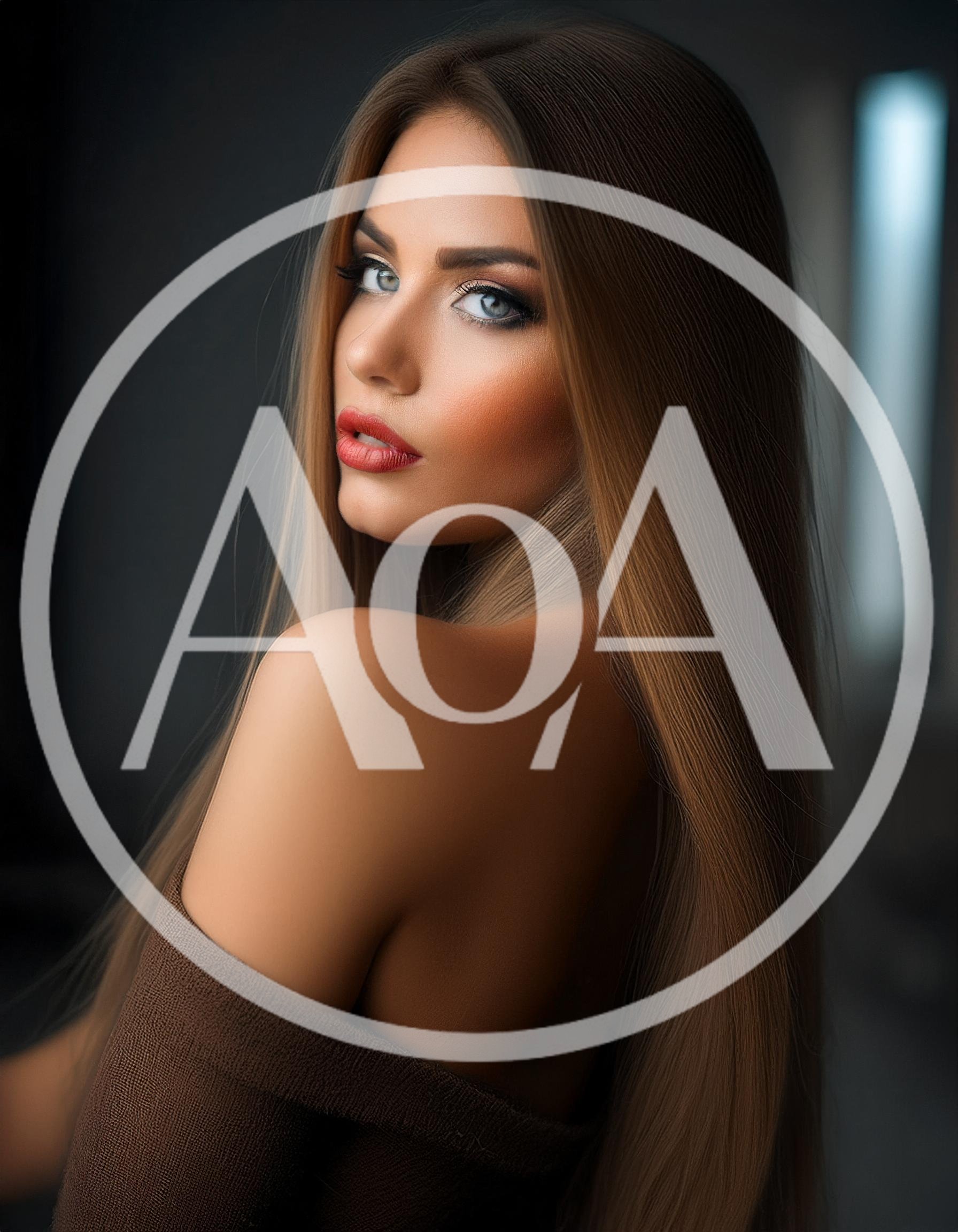 Portrait Of A Beautiful Woman With Long Straight Hair