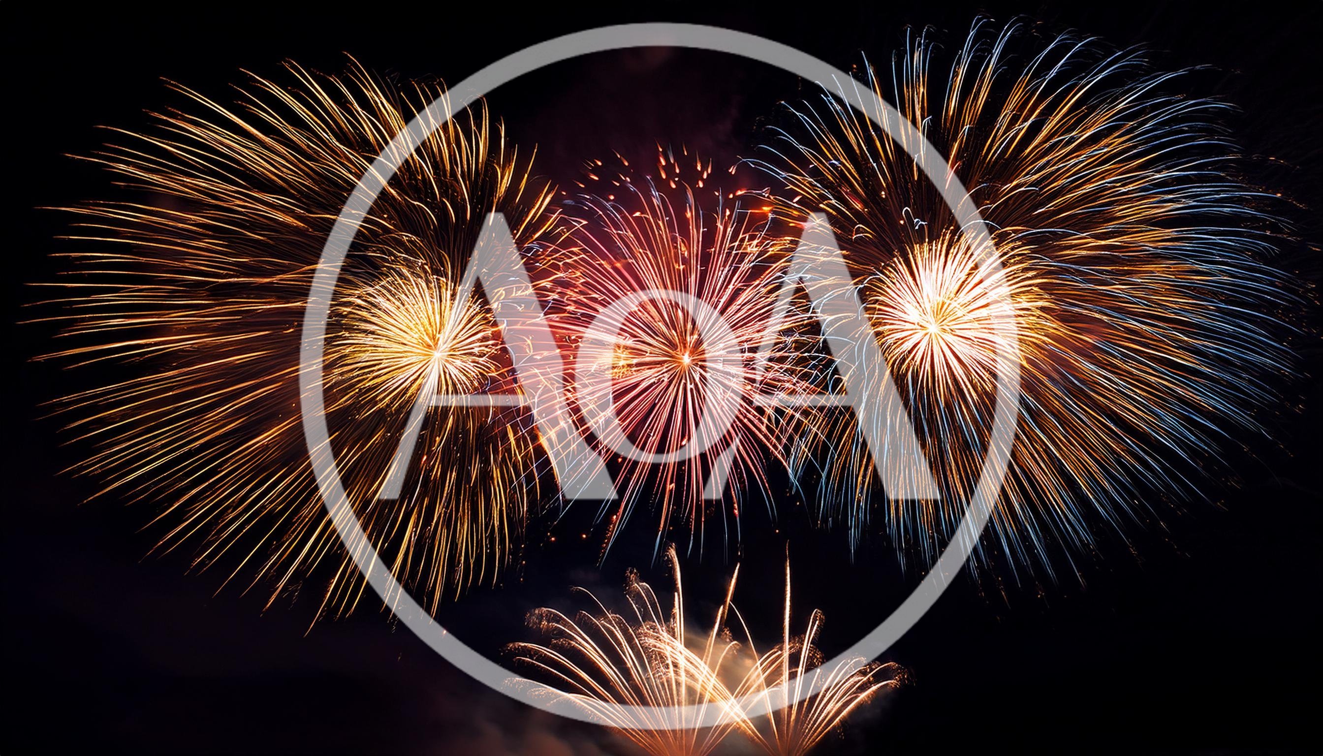 Vibrant Multi-Colored Fireworks Display In Night Sky