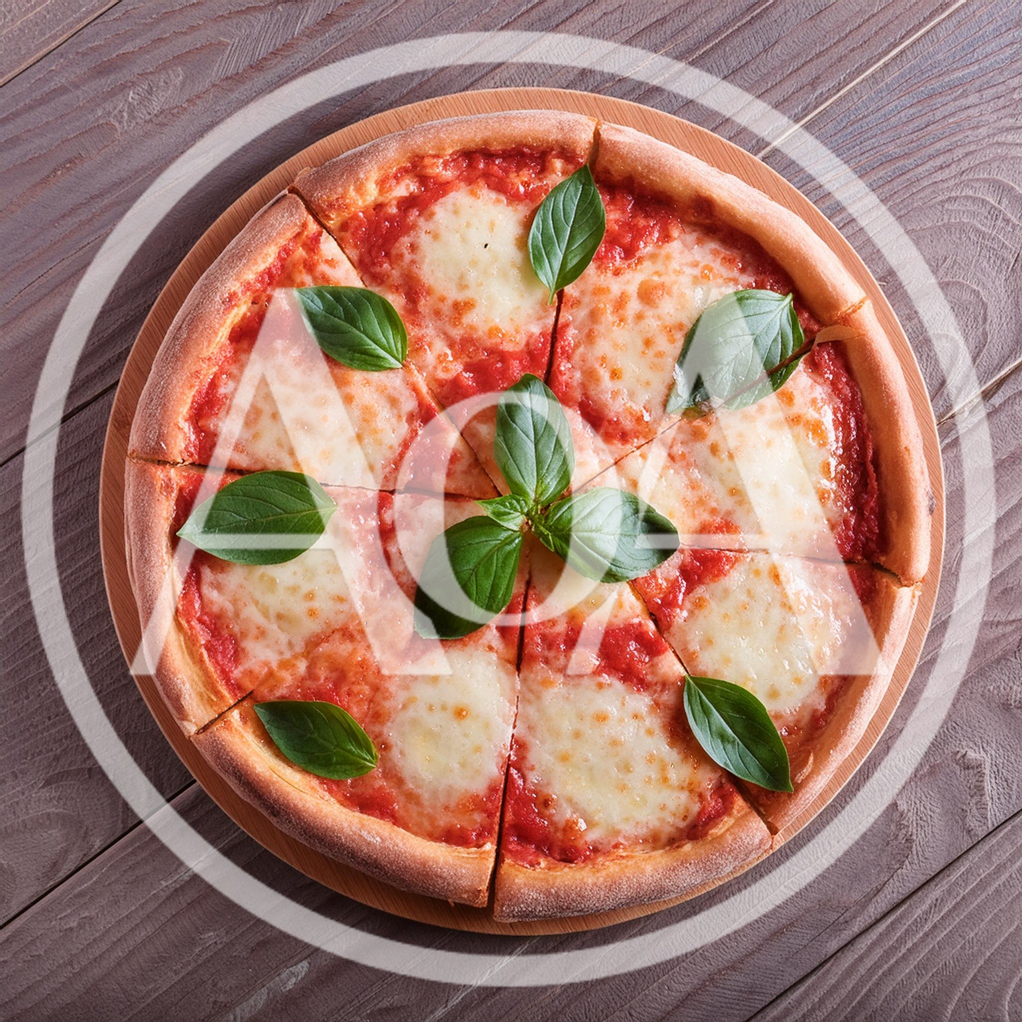 Top Down View Of A Margherita Pizza