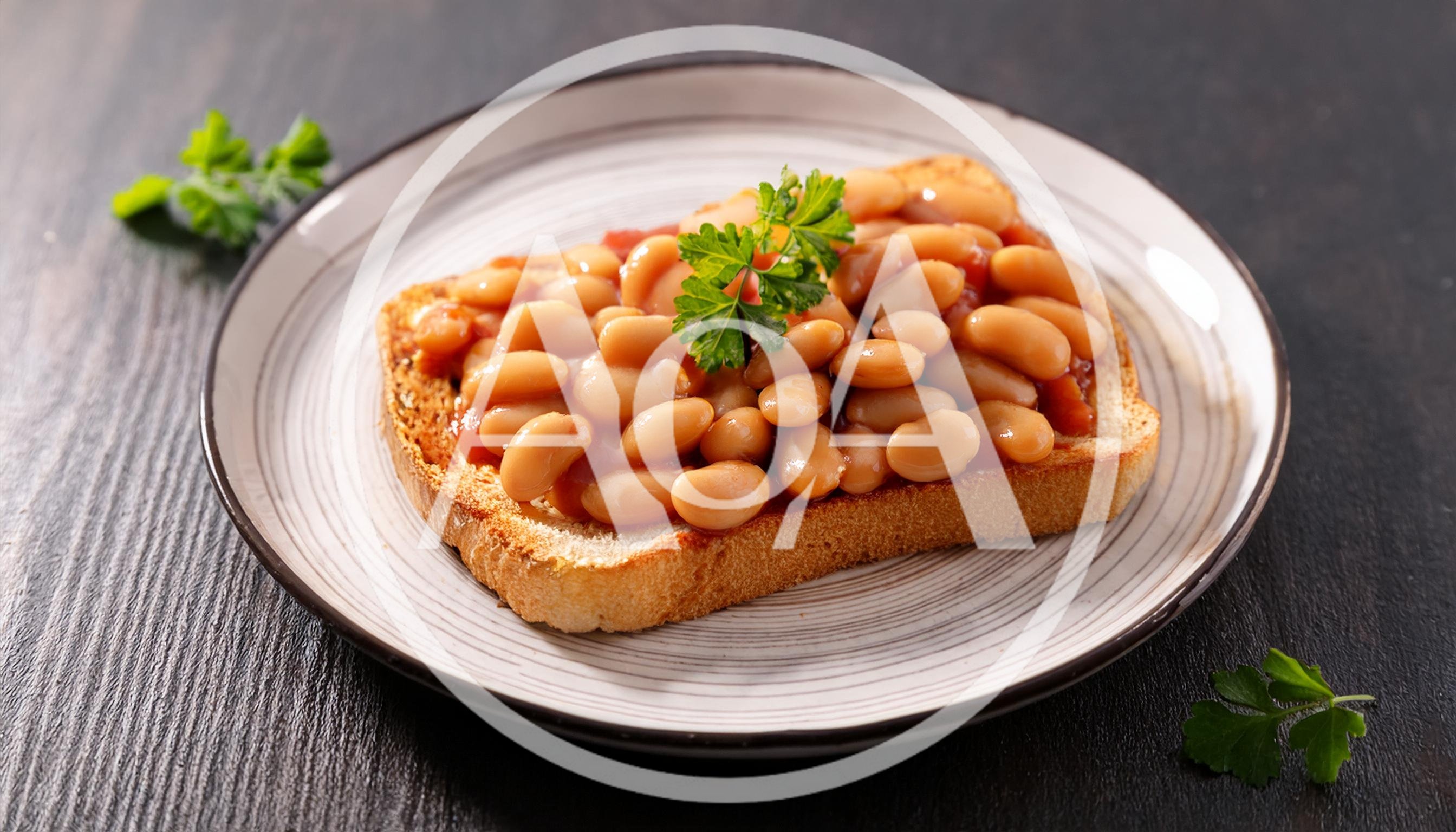 Baked Beans on Toast with Fresh Parsley Garnish