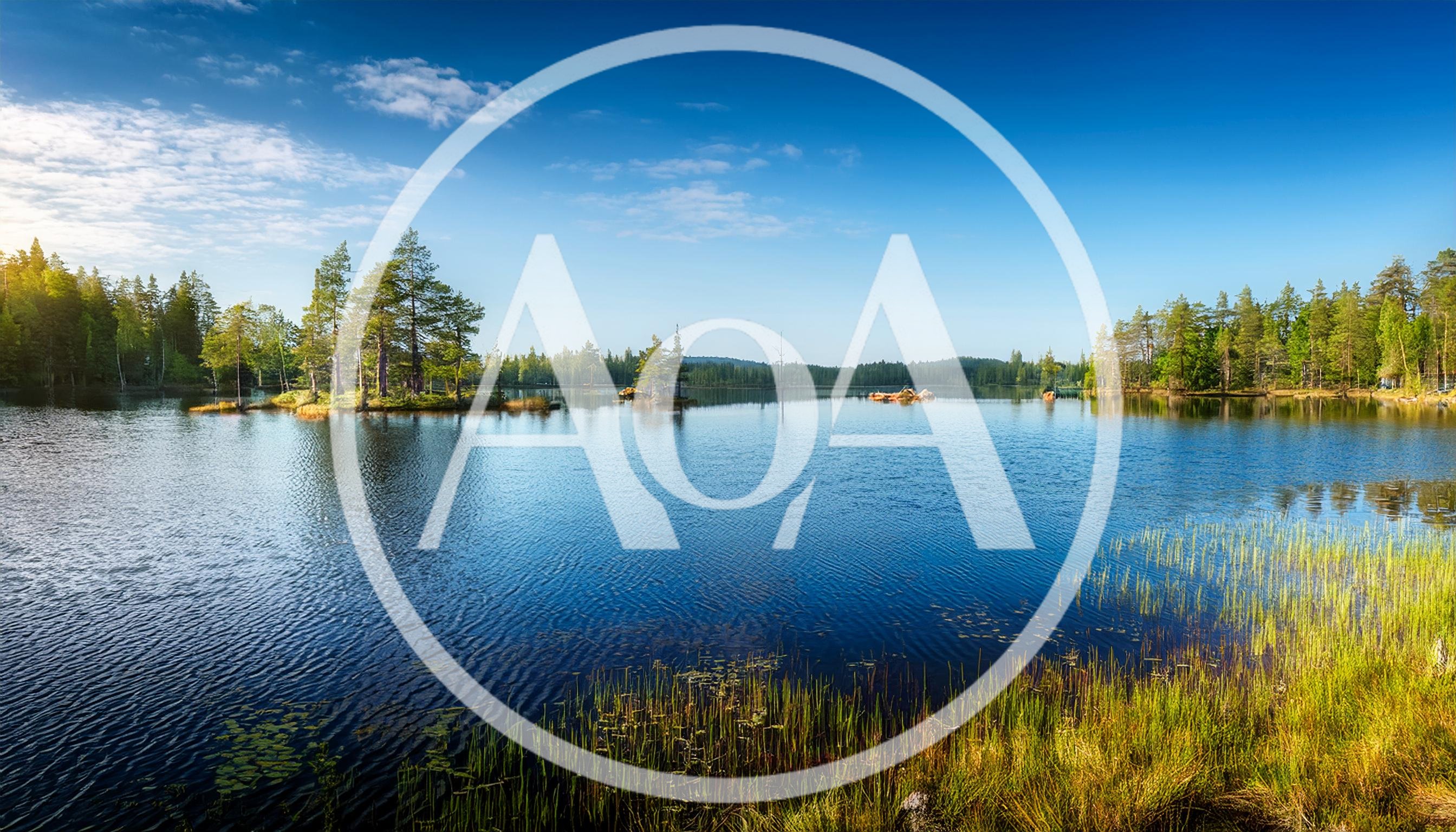 Serene Forest Lake Landscape With Small Islands