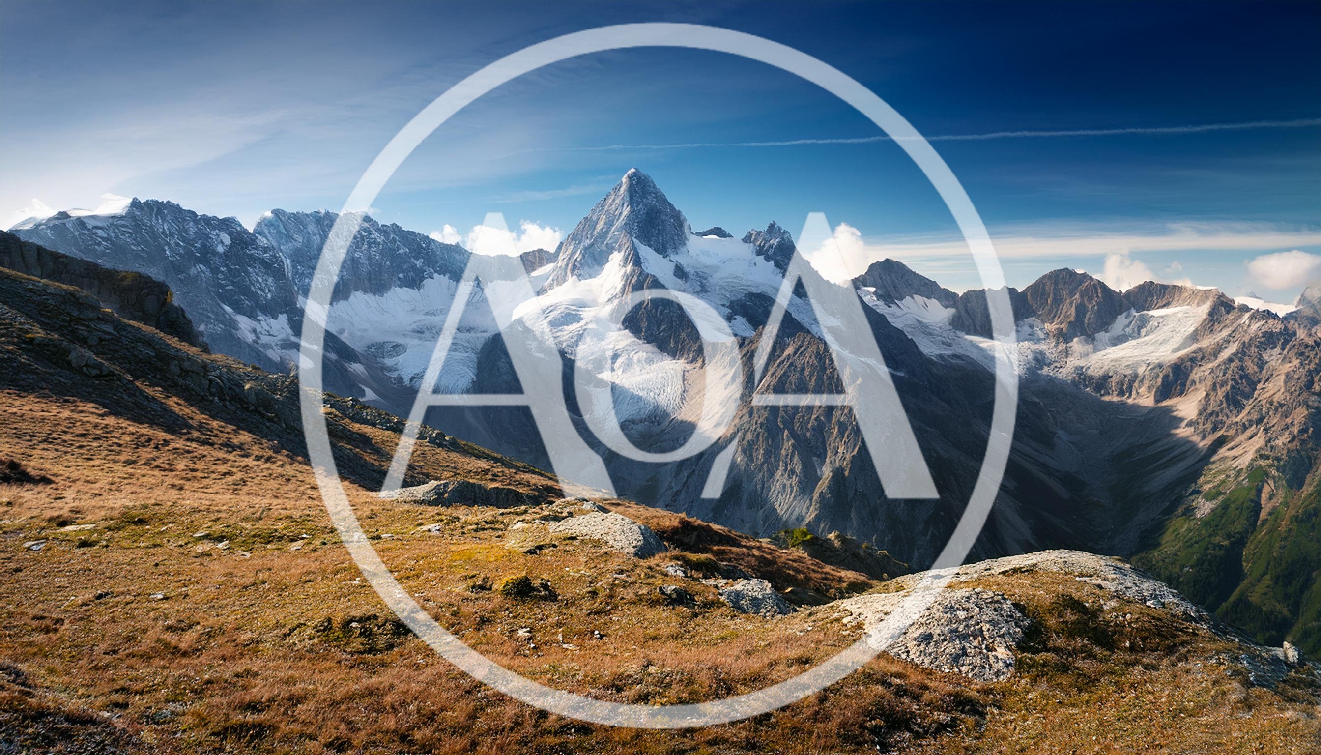 Majestic Alpine Mountain Peak With Glaciers And Rocky Terrain