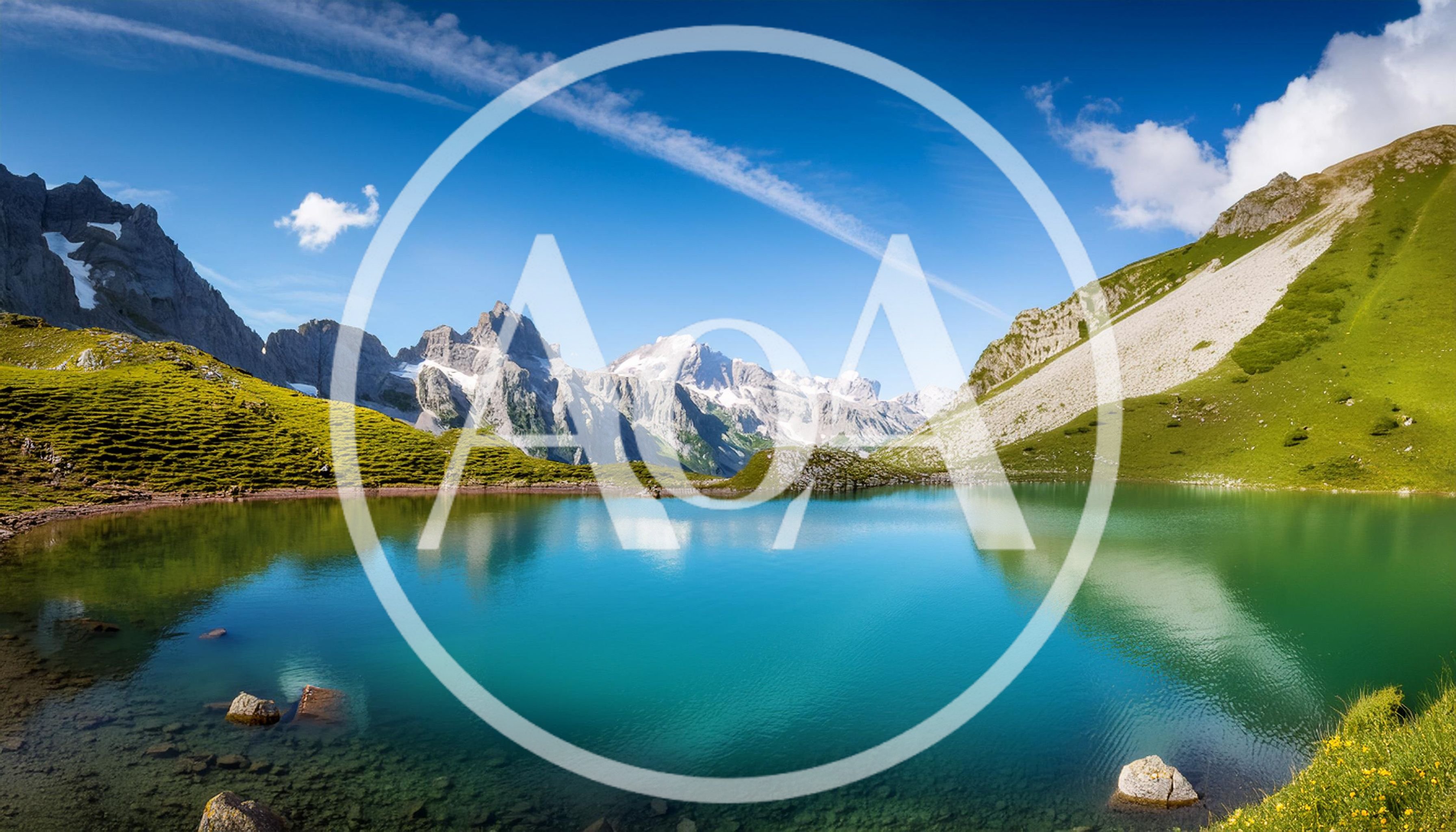Alpine Lake Surrounded By Majestic Mountain Peaks