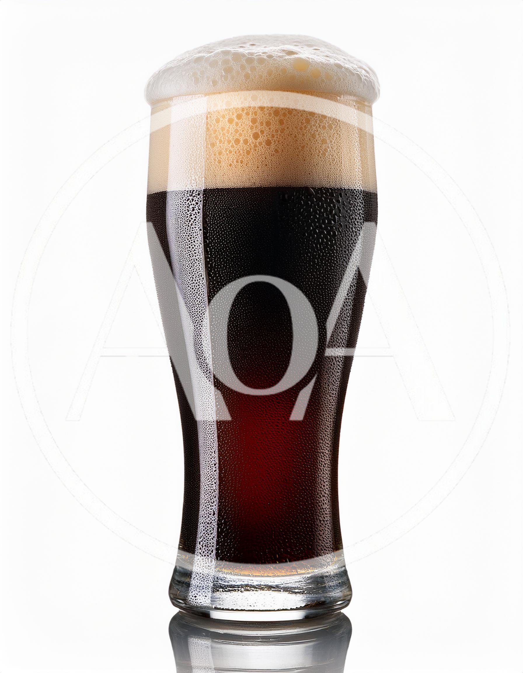 Cold Glass Of Dark Stout Beer With Foam