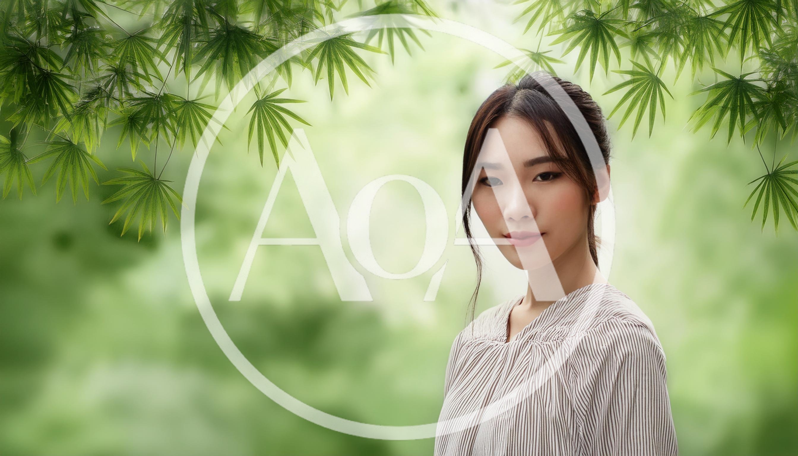 Portrait Of A Young Asian Woman In Nature