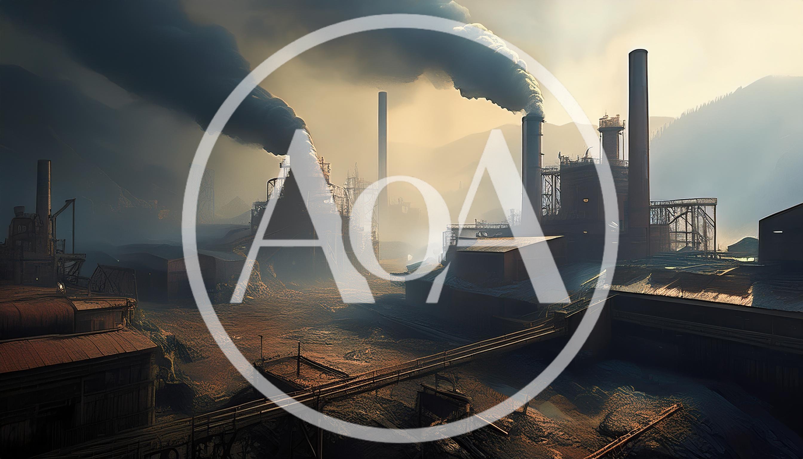 Industrial Factory Complex With Smoking Chimneys