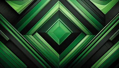 Abstract Geometric Green And Black Diamond Pattern