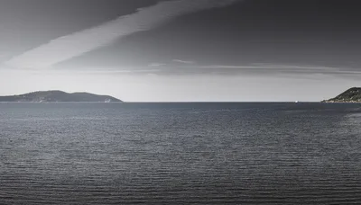 Panoramic View Of The Mediterranean Sea And Distant Islands