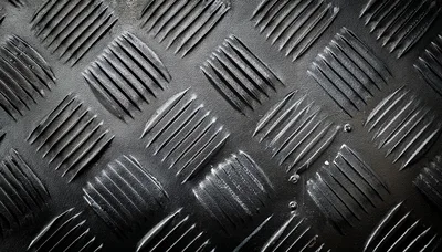 Black Metal Diamond Plate Texture Background
