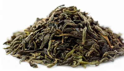 Pile Of Dried Green Tea Leaves
