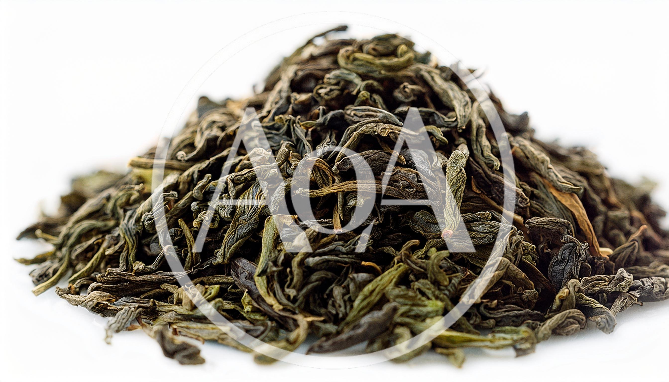 Pile Of Dried Green Tea Leaves