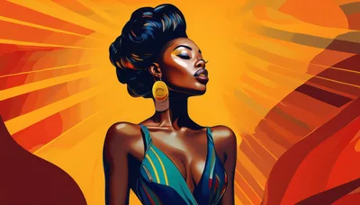 Stylized Portrait Of A Glamorous Woman With Elaborate Hair