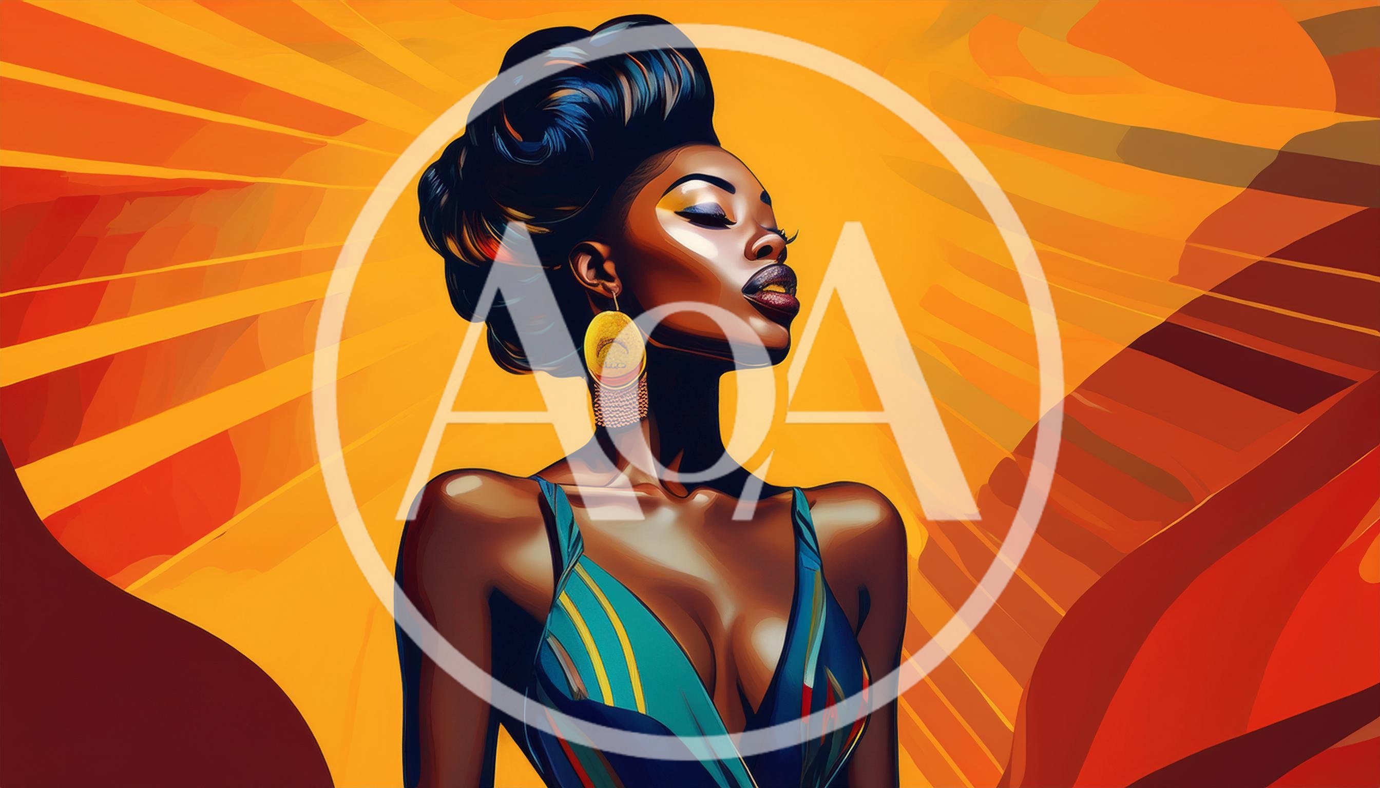 Stylized Portrait Of A Glamorous Woman With Elaborate Hair