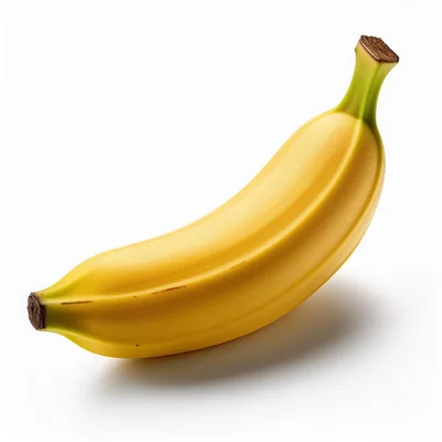 Single Ripe Yellow Banana Isolated On White Background