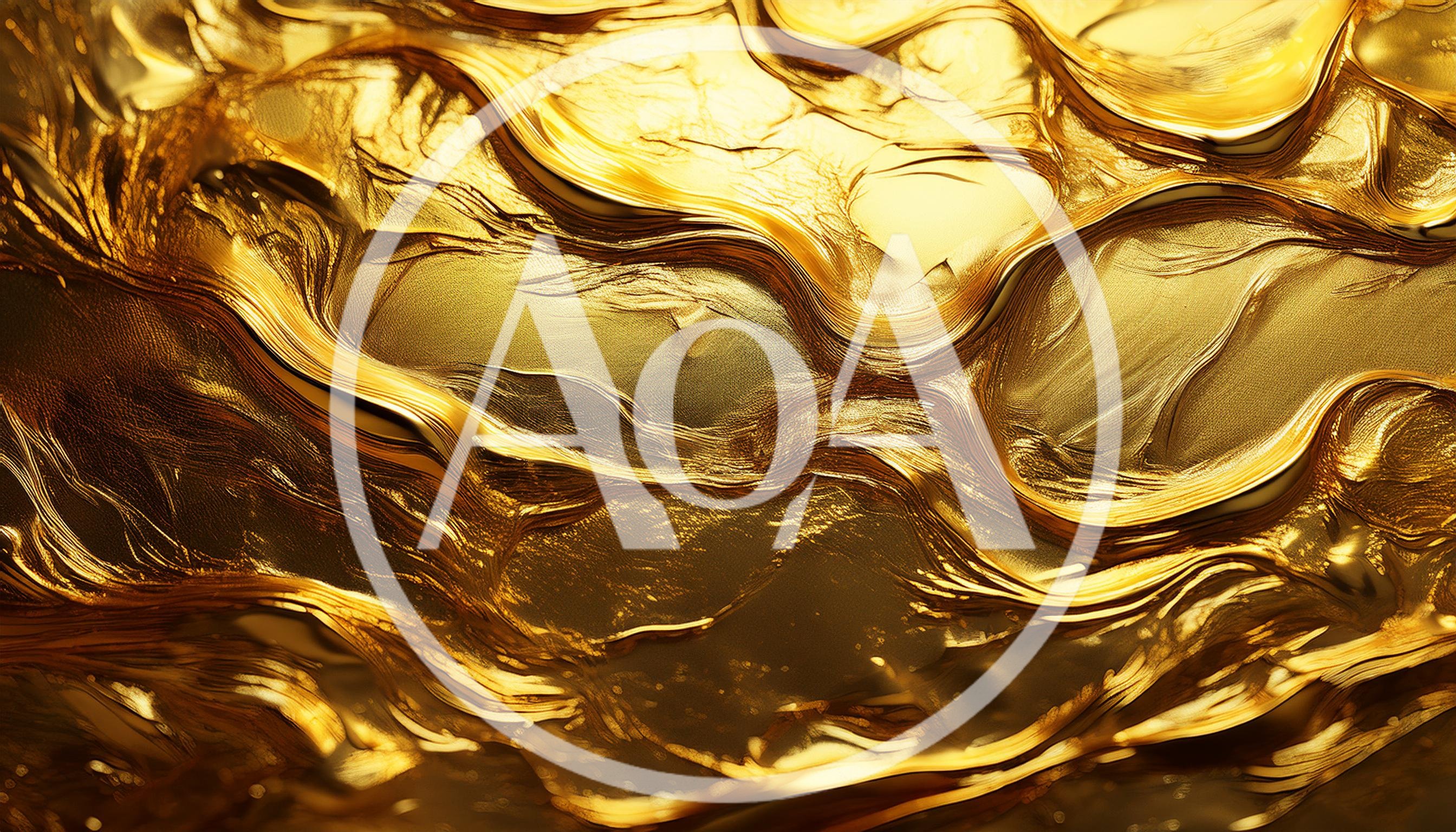 Abstract Liquid Gold Flowing Texture Background