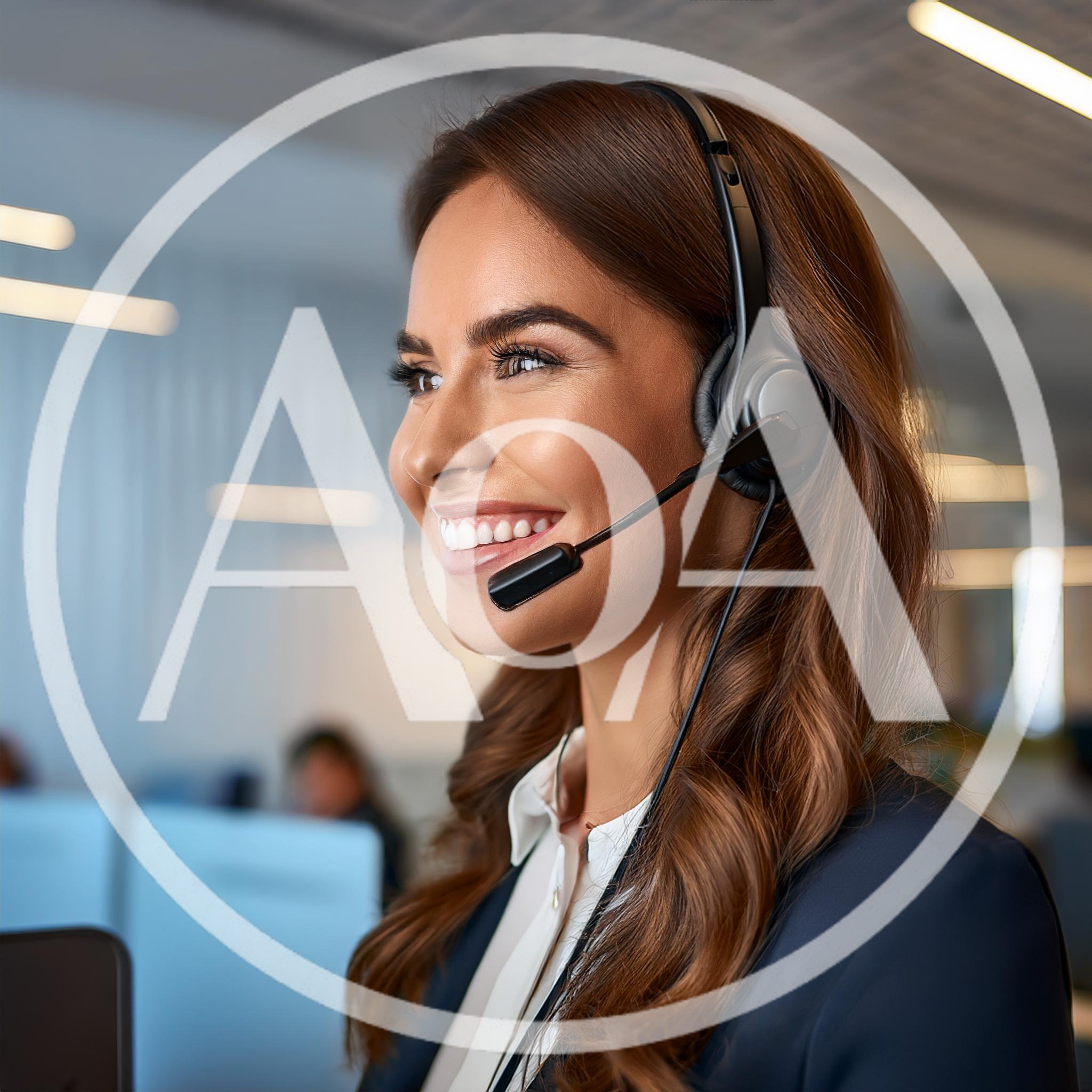 Professional Customer Service Representative Wearing Headset In Office