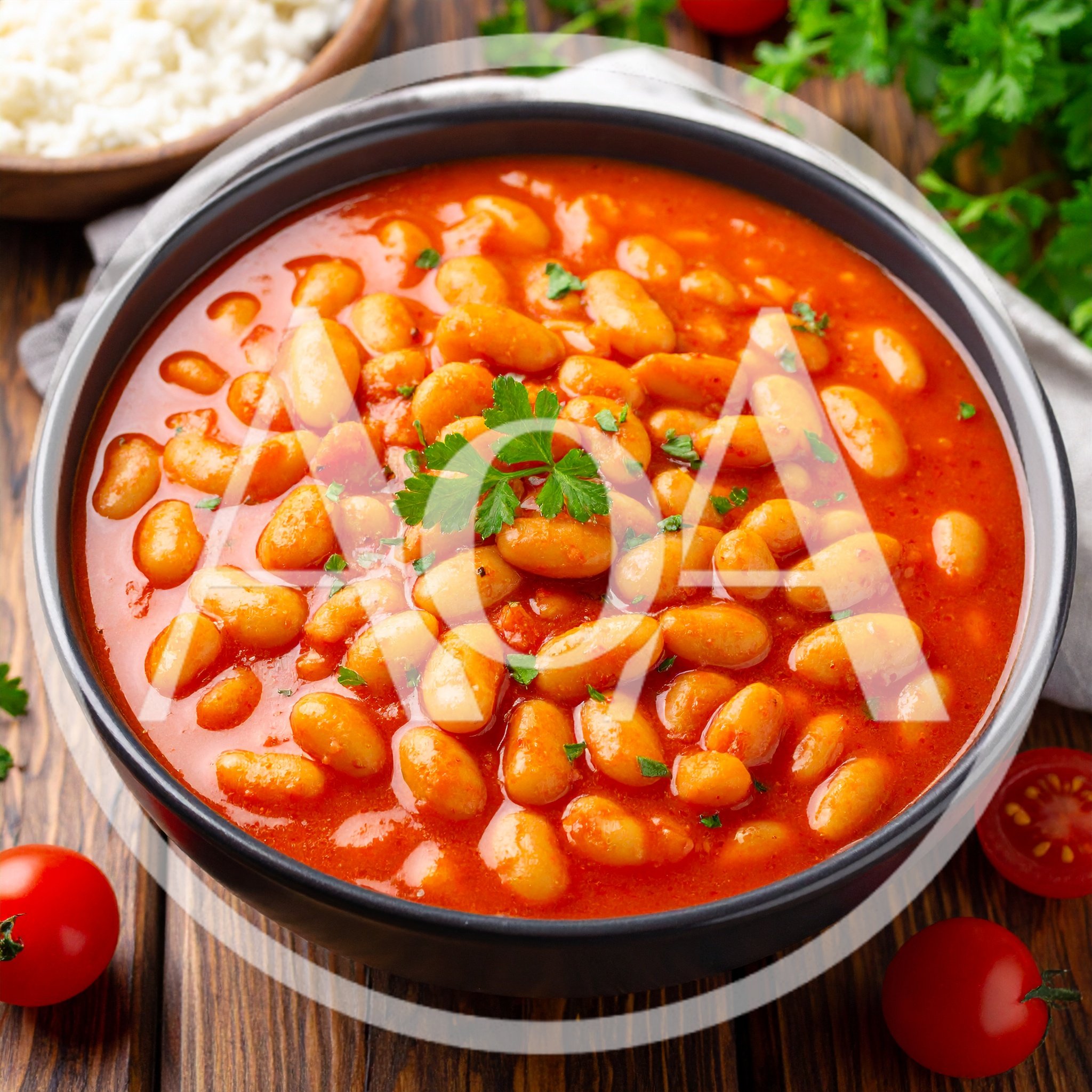 Bowl Of Traditional Baked Beans In Tomato Sauce