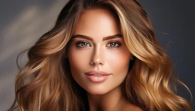 Portrait Of A Beautiful Woman With Wavy Hair
