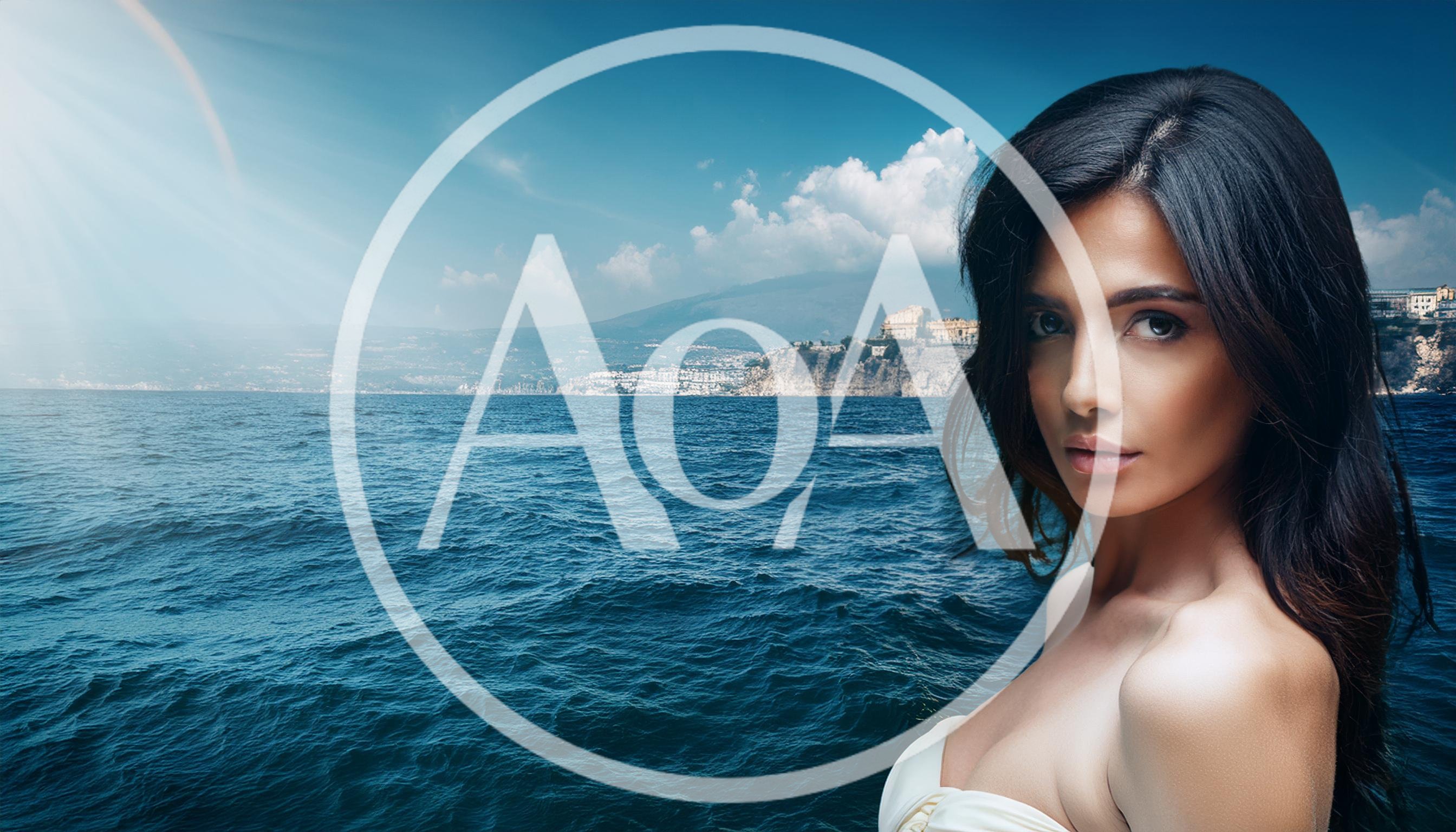 Beautiful Woman Posing Against A Coastal Mediterranean Backdrop