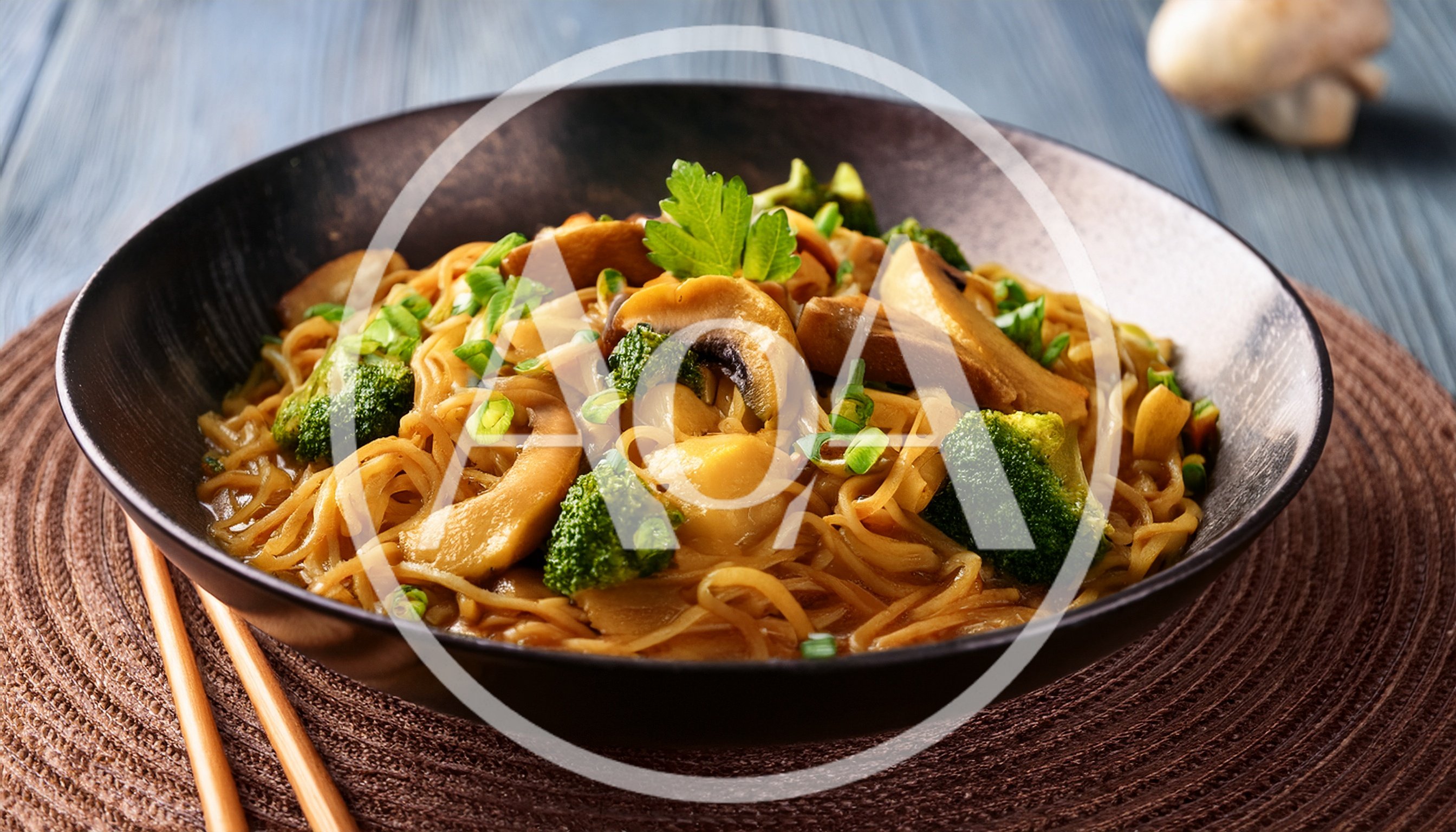 Bowl Of Stir Fried Noodles With Vegetables