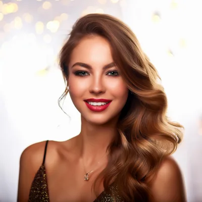 Portrait Of A Beautiful Woman With Wavy Hair