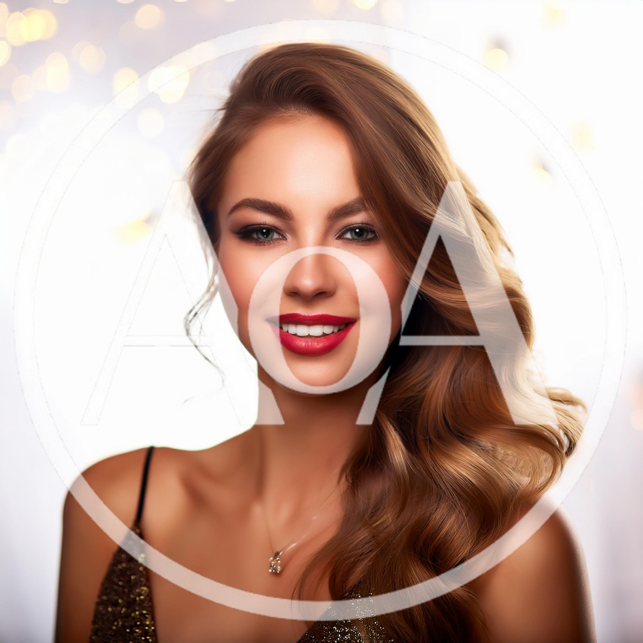 Portrait Of A Beautiful Woman With Wavy Hair