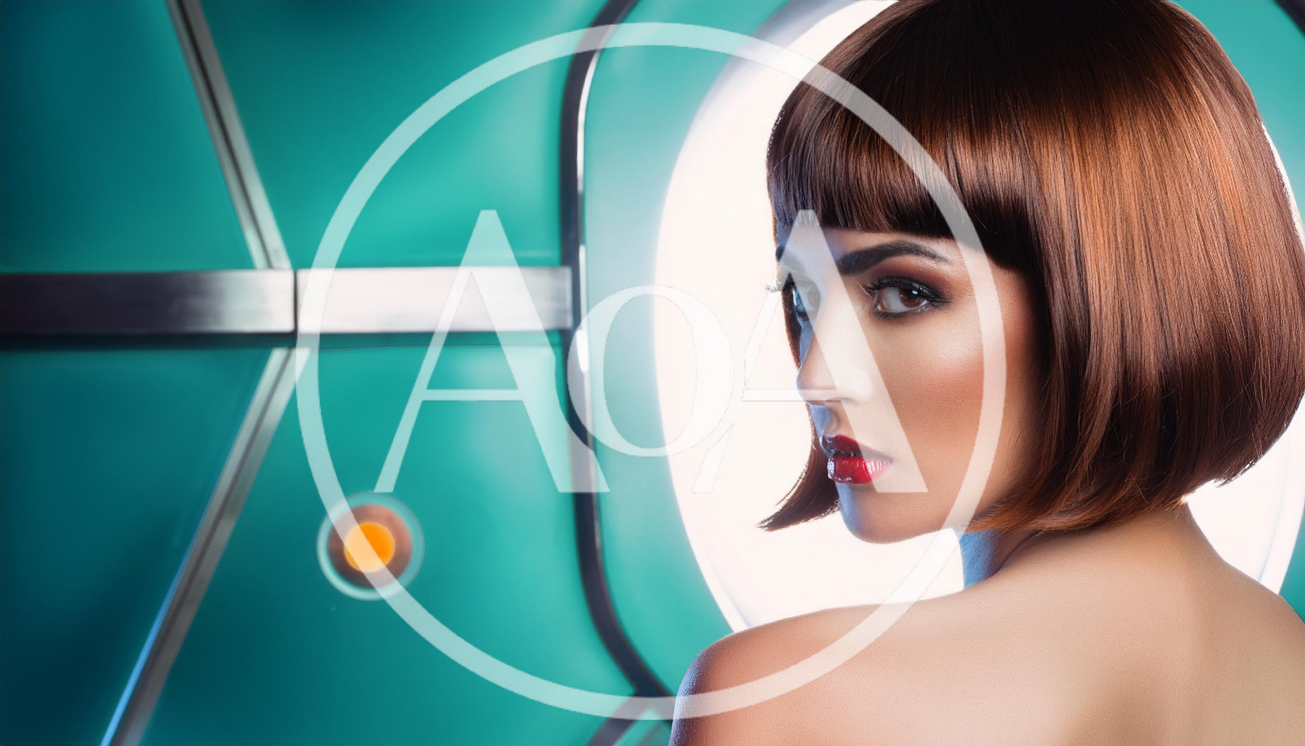 Futuristic Woman With Bob Haircut In Sci-Fi Setting